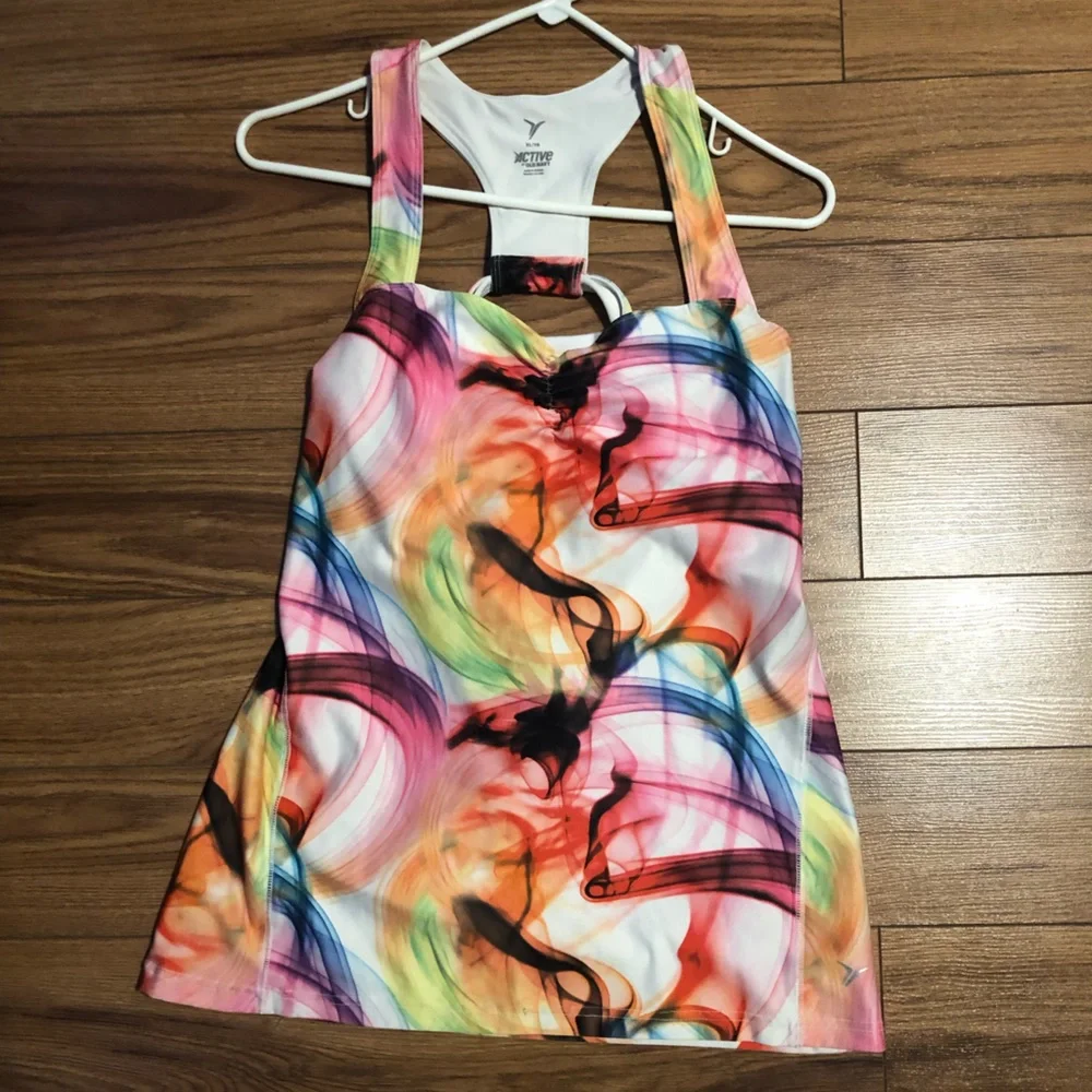 Active Wear Racerback Tank Top With Built In Bra by Old Navy Sports Top Size XL - Picture 2 of 8